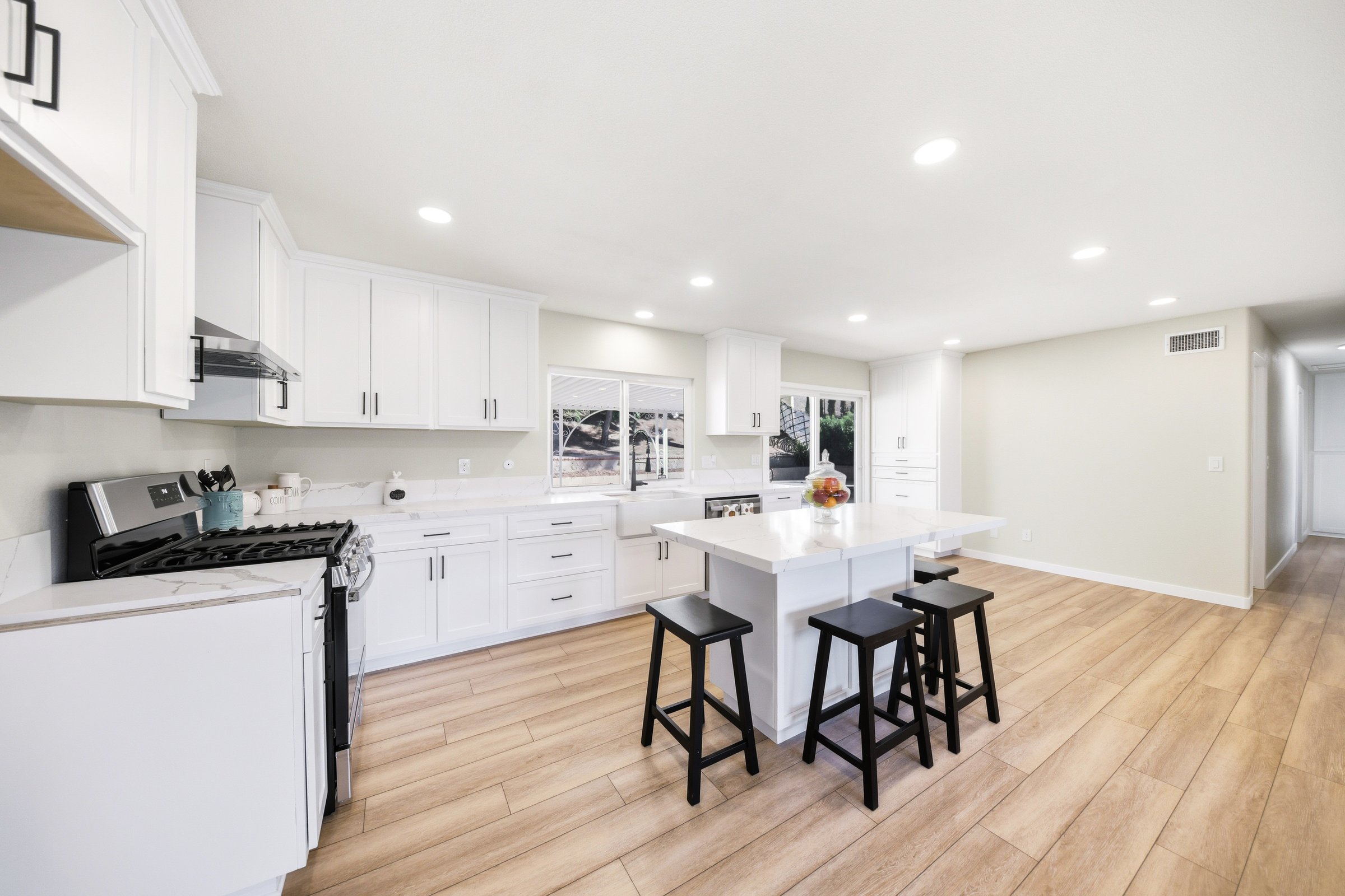 Family room toward kitchen